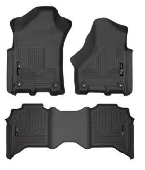 Ram 3500 Floor Liners - Front + 2nd Seat - Husky Liners - Weatherbeater - Black - `19-`21